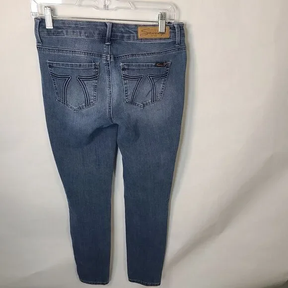 SEVEN 7 Women's High Rise Skinny Cotton Blend Denim Blue Jeans-Size 4 - Picture 7 of 10